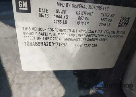 2013 Cadillac Ats Luxury z USA, uszkodzony, nr VIN 1G6AB5RA2D0171297